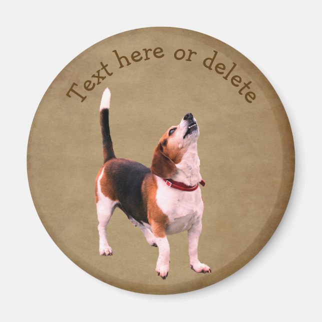 Süßer heulender Beagle personalisiert Magnet (Vorne)