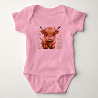 Süßer Highland-Kuh-Baby-Body Baby Strampler