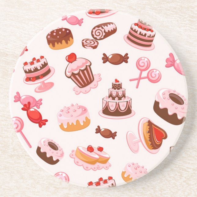 Süßer Hintergrund Getränkeuntersetzer (Vorne)