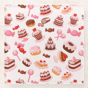 Süßer Hintergrund Glasuntersetzer