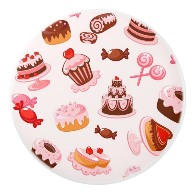 Süßer Hintergrund Keramikknauf (Vorderseite)