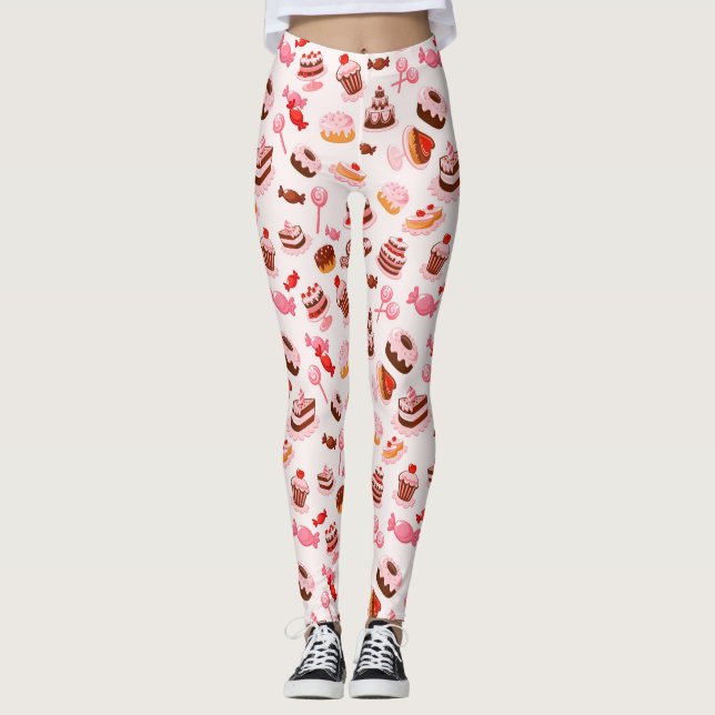 Süßer Hintergrund Leggings (Vorderseite)