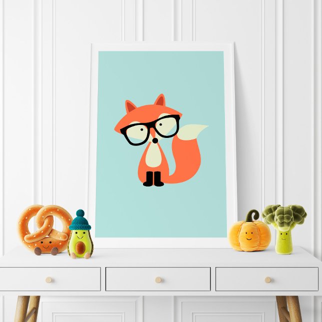 Süßer Hipster Rotfuchs Poster (Von Creator hochgeladen)