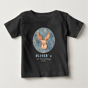 Süßer Hirsch Rentier Baby`s erstes Weihnachten Bab Baby T-shirt
