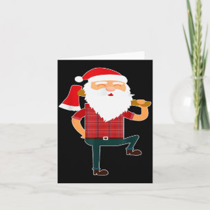 Süßer Holzfäller-Weihnachtsmann Lustiger hässliche Karte