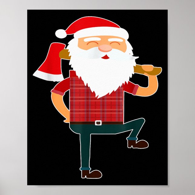 Süßer Holzfäller-Weihnachtsmann Lustiger hässliche Poster (Vorne)