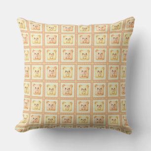 Süßer Honig-Patchwork-Keks-Teddybär Kissen