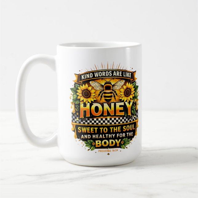 Süßer Honig | Sprüche 16:24 Kaffeetasse (Links)