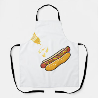 Süßer Hot Dog und Senfglas Schürze