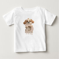 Süßer Hund Buchstabe D Kinder T-Shirt | Tier Alpha
