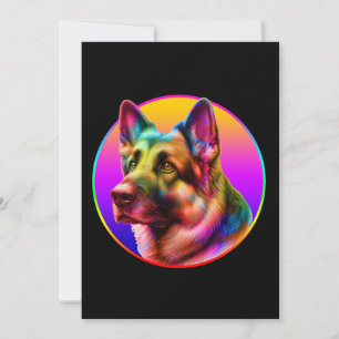 SÜßer Hund Bunter Regenbogen Einladung