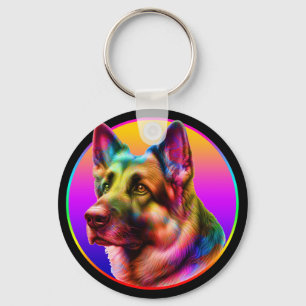 SÜSSER HUND BUNTER REGENBOGEN SCHLÜSSELANHÄNGER
