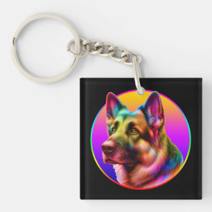 SÜSSER HUND BUNTER REGENBOGEN SCHLÜSSELANHÄNGER