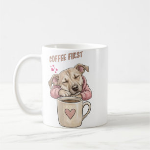 Süßer Hund, der friedlich schläft Kaffeetasse