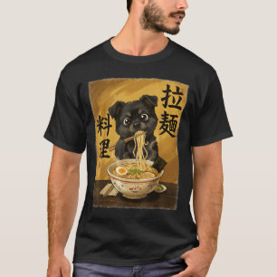 Süßer Hund, der Ramen-Nudeln isst, lustig Japan Ka T-Shirt