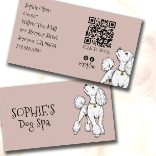 Süßer Hund Errötendes Rosa Grooming-Spa-QR-Code Visitenkarte