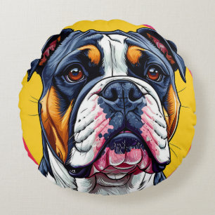🐶 Süßer Hund Expressive Augen Cartoon Rundes Kissen