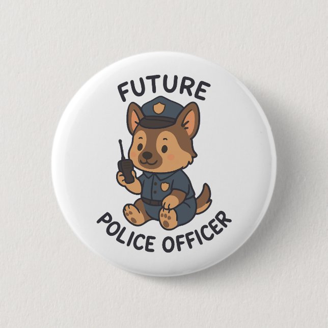 Süßer Hund fährt Skateboard Button (Vorderseite)