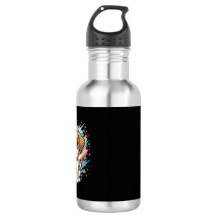 Süßer Hund Farb-Spritzer Vektor Kunst_1 Edelstahlflasche