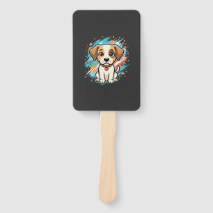 Süßer Hund Farb-Spritzer Vektor Kunst_1 Fächer