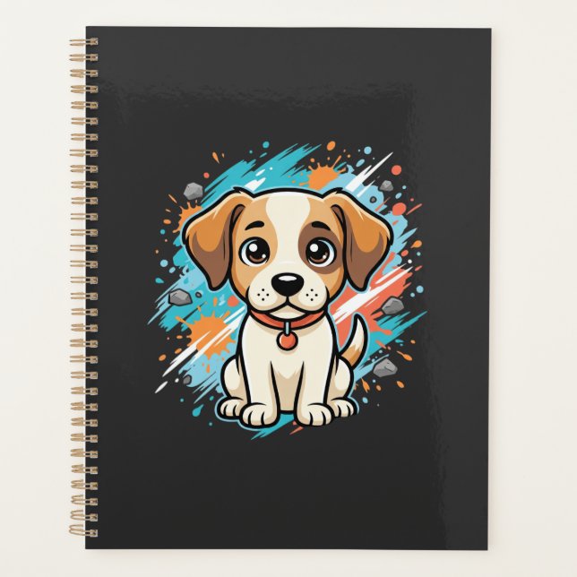 Süßer Hund Farb-Spritzer Vektor Kunst_1 Planer (Vorderseite)