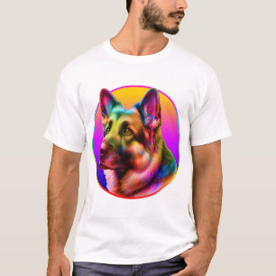 SÜßer HUND FARBENFROHER REGENBOGEN T-Shirt