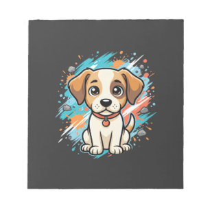 Süßer Hund Farbklecks Vektor Kunst_1 Notizblock