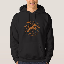 süßer Hund fliegt mit Fledermäusen Halloween Hoodie