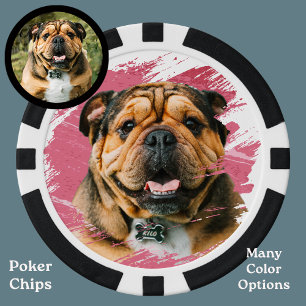 Süßer Hund Französische Bulldogge Foto Pokerchips