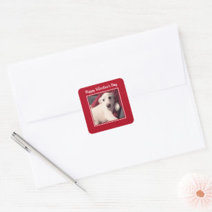 Süßer Hund Frohen Valentinstag Quadratischer Aufkleber