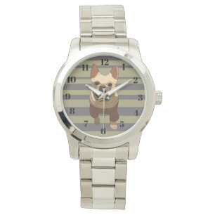 Süßer Hund, gestreift Armbanduhr