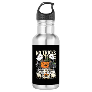Süßer Hund Halloween Keine Tricks, nur Leckerlis_1 Edelstahlflasche