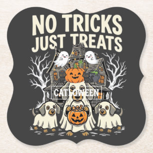 Süßer Hund Halloween Keine Tricks, nur Leckerlis_1 Untersetzer