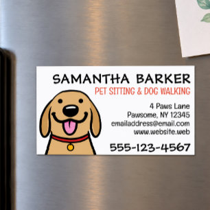 Süßer Hund Haustiersitting Tierpflege Labrador Car Magnetische Visitenkarte
