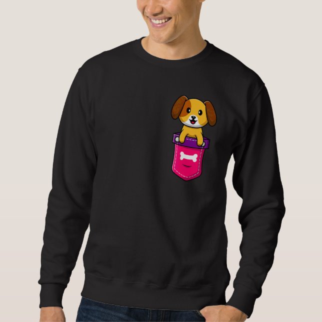 Süßer Hund in der Tasche Sweatshirt (Vorderseite)