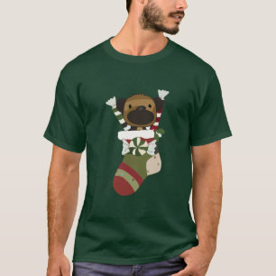 Süßer Hund in Weihnachtsstrumpf T-Shirt