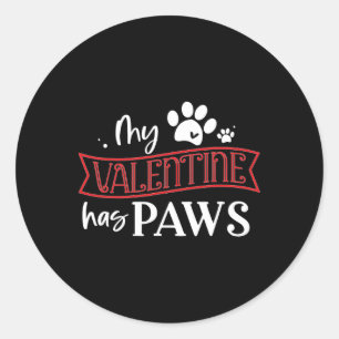 Süßer Hund Katzenliebhaber Mein Valentinstag hat P Runder Aufkleber