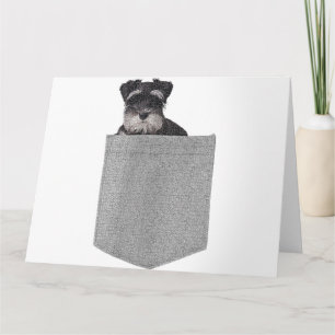 Süßer Hund Miniaturschnauzer Hund in deiner Tasche Karte