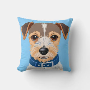 Süßer Hund mit blauem Halsband Kissen