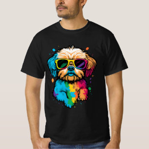 Süßer Hund mit Brille T-Shirt 