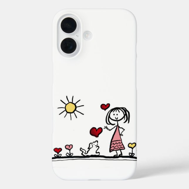 Süßer Hund mit einem Mädchen Case-Mate iPhone Hülle (Rückseite)