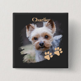 Süßer Hund mit individuellem Namen Button