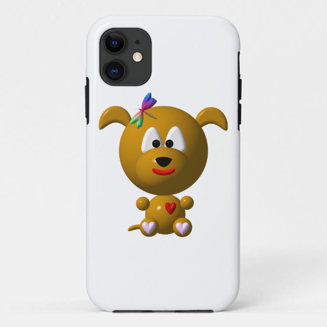 Süßer Hund mit Libelle Case-Mate iPhone Hülle (Rückseite)