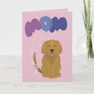 Süßer Hund mit Luftballons Muttertags-Grußkarte Karte