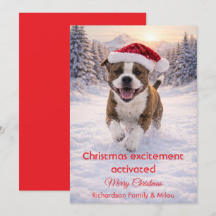 Süßer Hund mit lustigem Weihnachtszitat Weihnach Feiertagskarte