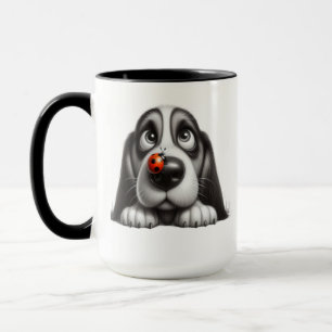 Süßer Hund mit Marienkäfer Tasse