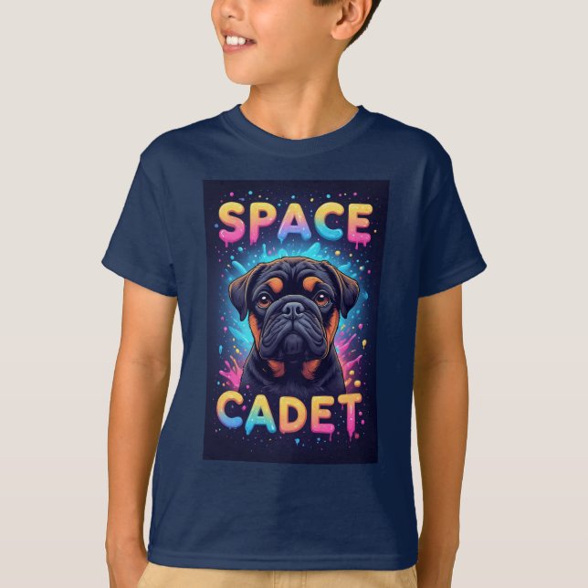 Süßer Hund mit Neonspritzern T-Shirt (Vorderseite)