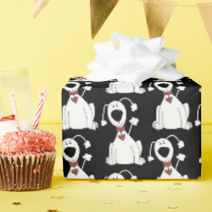 süßer Hund mit rotem Herzen Geschenkpapier