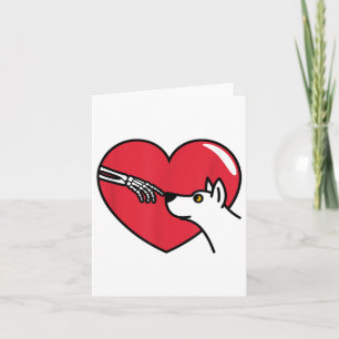 Süßer Hund mit Totenkopf Valentinstag Herz Hunde L Karte