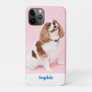 Süßer Hund oder Ihr Foto, blauer Name Case-Mate iPhone Hülle